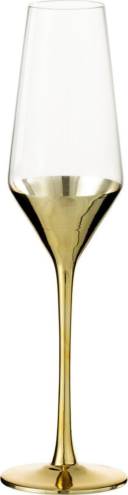 J-Line glas champagne - glas - goud - 4 stuks