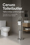Ceruzo Toiletbutler - Vrijstaand - RVS Glanzend 80 cm - WCRolhouder + Borstel - Luxe Badkameraccessoire