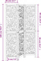 vidaXL - Kamerscherm - met - 3 - panelen - massief - paulowniahout - wit