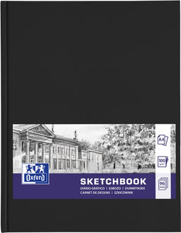 Oxford - Schetsboek A4 - Harde kaft - 96 vel - 100g papier - Zwart