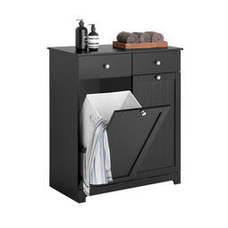 SoBuy BZR33-SCH - Badkamerkast - 2 Lades 2 Wasmanden - 78 x 91 x 38 cm - Zwart