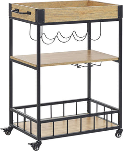 Beliani HULLET - Keukentrolley - Lichte houtkleur - MDF