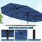 Coast Tuinparasol - Kantelbare Parasol met Solar LED 24 Lampen - Blauw