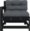 vidaXL - Tuinstoelen - 2 - st - met - kussens - massief - grenenhout - zwart