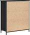 vidaXL - Zijtafel - Zwart - Eiken - 70x30x80 - cm - Bewerkt - Hout - en - Staal