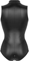 Christine Xenna - Wetlook Body - 2-kanten rits - Zwart