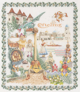 Thea Gouverneur - Borduurpakket met telpatroon - 2042 - Voorgesorteerde DMC Garens - Efteling - Linnen - 61 cm x 70 cm - DIY Kit