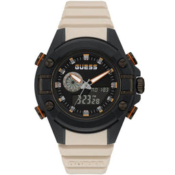 Guess Beige Hars Horloge Voor Stijlvolle Accessoires