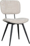 LABEL51 Liva Eetkamerstoel - Naturel - Velvet - Black Frame - Stoel - Normale eetkamerstoel