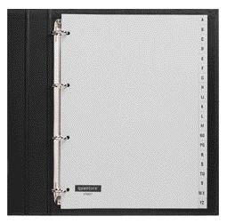 Quantore - Tabblad 4rings pp a-z grijs | 10 stuks