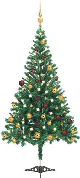 vidaXL - Kunstkerstboom - met - verlichting - en - kerstballen - 546 - takken - 180 - cm