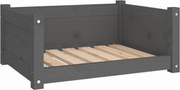 vidaXL - Hondenmand - 65,5x50,5x28 - cm - massief - grenenhout - grijs
