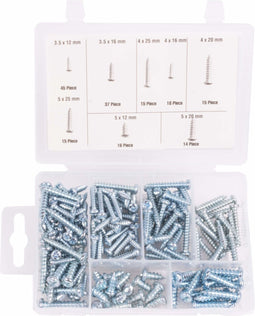 Benson Assortiment parkerschroeven - verzinkt - 175 stuks - 8 maten