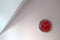 CABANAZ - klok, glas, plastic rand, doorsnede 30 cm, WALL CLOCK, rood