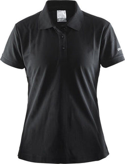 Craft Pique Classic - Dames Polo - Comfortabele pasvorm - Zwart - Maat XL