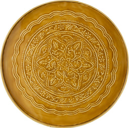 J-Line plateau Rond Klassiek - ijzer - oker - medium -