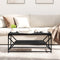 vidaXL - Salontafel - met - Onderplank - Zwart - Eiken - 90x50x40 - cm