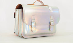 Own Stuff Lederen Boekentas Lagere school - Silver/Oranje rug