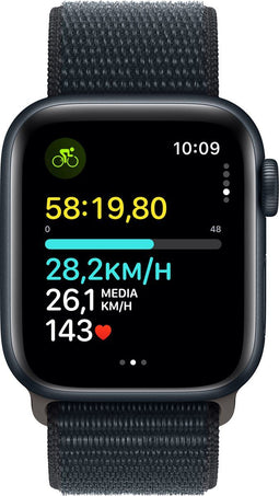 Apple Watch SE - Digitaal - 40 mm OLED Touchscreen 4G Wifi GPS - Zwart