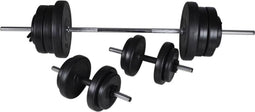 vidaXL - Barbell- - en - dumbbellset - 60,5 - kg
