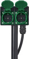 ProPlus Dubbele tuincontactdoos - 2-voudig - 2 meter kabel - IP44 - 3680W vermogen