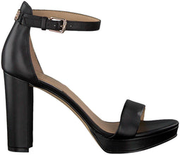 GUESS Omere - Dames Sandalen met Hak - Enkelriempje - Zwart - Maat 39