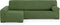 Hoes voor chaise longue met lange armleuning links Eysa ULISES Groen 170 x 110 x 310 cm
