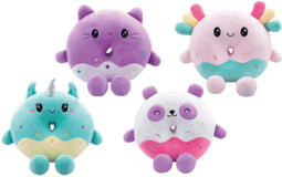 Pluchen donut dieren - 29 cm - set van 12