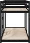 vidaXL - Stapelbed - massief - grenenhout - zwart - 75x190 - cm
