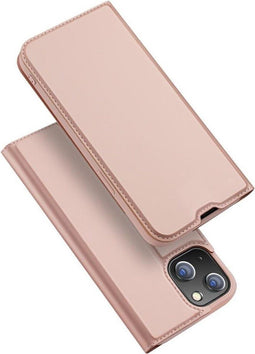 Dux Ducis - Slim bookcase hoes - Geschikt voor iPhone 13 - Rose Goud