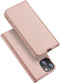 Dux Ducis - Slim bookcase hoes - Geschikt voor iPhone 13 - Rose Goud