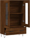 vidaXL - Hoge - kast - 69,5x31x115 - cm - bewerkt - hout - bruin - eikenkleur