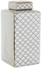 Vaas DKD Home Decor 14,5 x 14,5 x 30 cm Porselein Gouden Wit