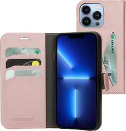 Mobiparts Classic Wallet Case - iPhone 13 Pro - Ruimte voor pasjes - Roze