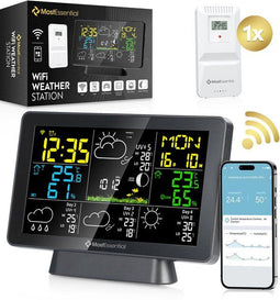 MostEssential Weerstation Wifi Edition - Draadloos Weerstation met Buitensensor - Hygrometer -