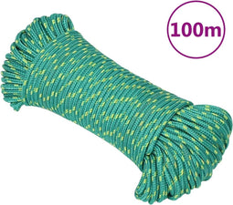 vidaXL - Boottouw - 5 - mm - 100 - m - polypropyleen - groen