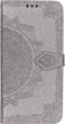 Hoesje Met Pasjeshouder Geschikt voor Samsung Galaxy A50 / A30s - Mandala Bookcase - Grijs