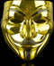 Feest - Gezichtsmasker - Eindexamenfeest - Anonymous masker - 4Pack Wit/Zwart/Grijs/Goud