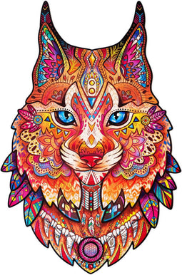 UNIDRAGON Houten Puzzel Voor Volwassenen Dier - Voorzichtige Lynx- 700 stukjes - Royal Size 43x65 cm