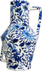 Return to Sender | Vaas Large 45 cm Bed of Flowers Blue handgeschilderd met handvat - Blauw - Bloemenvaas