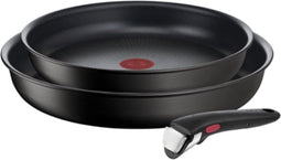Tefal Ingenio Unlimited - Pannenset 24/28 cm - Verwijderbare handgreep - Zwart (2 stuks)
