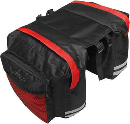 Ceruzo Dubbele Fietstas - 20 Liter - Waterafstotend - Zwart Rood