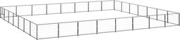 vidaXL - Hondenkennel - 56 - m² - staal - zwart