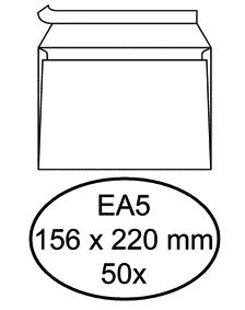 Hermes - Envelop bank EA5 156x220mm zelfklevend wit pak à 50 stuks