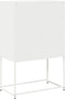 vidaXL - Hoge - kast - 68x39x107 - cm - staal - wit