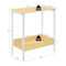 Woltu Bijzettafel BTS03nh - Salontafel met 2 Planken - Zwart Metaal en Houtlook - 50 x 55 x 25 cm