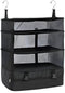 Coopley® Ophangbare Packing Cube - Reisorganizer - 3 open lagen 1 dichte laag - Zwart