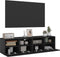 vidaXL - Tv-wandmeubel - s - 2 - st - 60x30x30 - cm - bewerkt - hout - zwart
