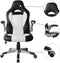 Bureaustoel Thomas - gamestoel - inklapbare armleuning ergonomisch - wit zwart
