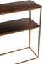 J-Line console Rafi 2planken - ijzer/mango hout - goud/donkerbruin